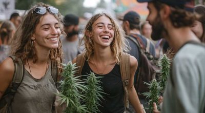 Crowd enjoying an outdoor cannabis events 2025